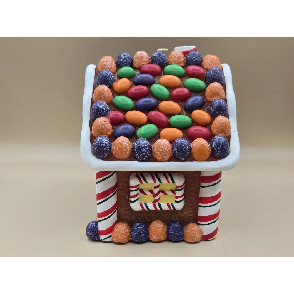 Gingerbread House Candle Decor Candy Land Heavy NEW Holiday‎ Christmas 7